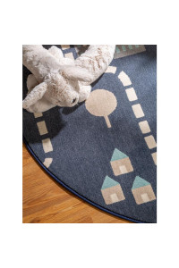 Kusový koberec Juno kruh 6314 modrý