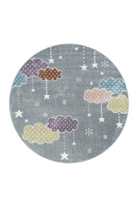 Detský koberec Lucky 3611 sivý kruh