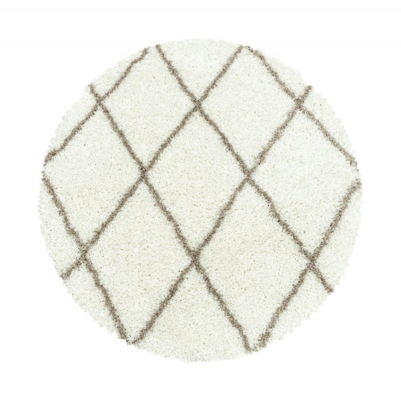 Kusový koberec Alvor Shaggy 3401 krémový kruh