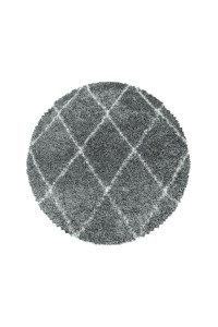 Kusový koberec Alvor Shaggy 3401 sivý kruh