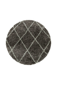 Kusový koberec Alvor Shaggy 3401 hnedý kruh