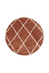 Kusový koberec Alvor Shaggy 3401 tehlový kruh