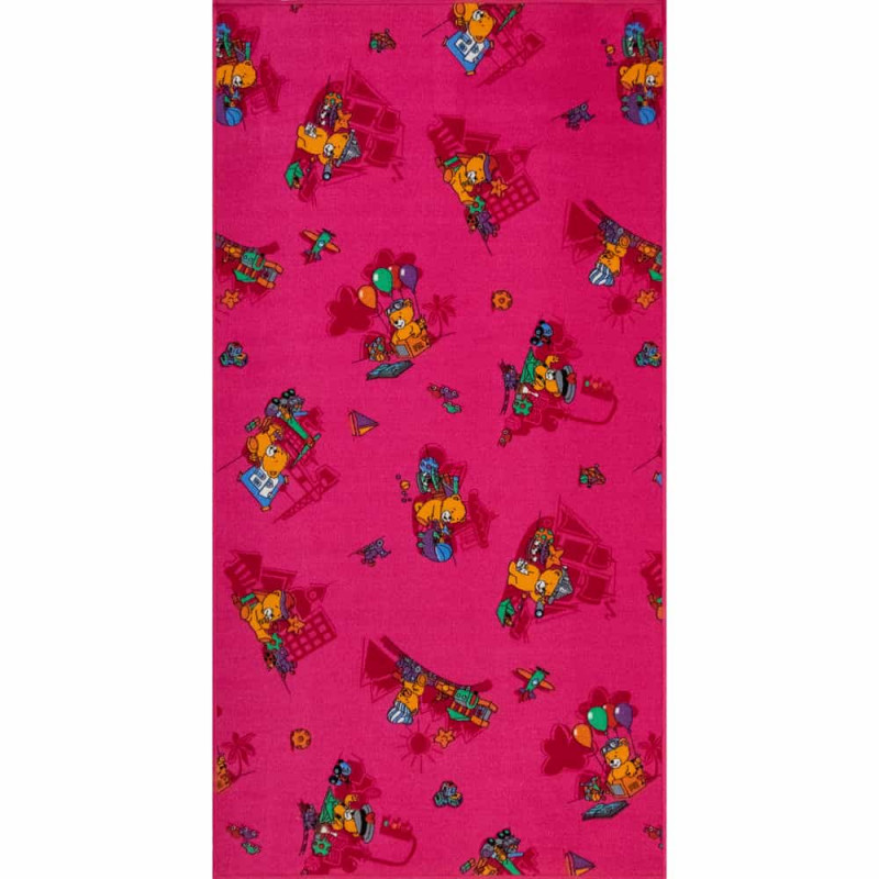 Detský koberec funny bear ružový 95x200 cm